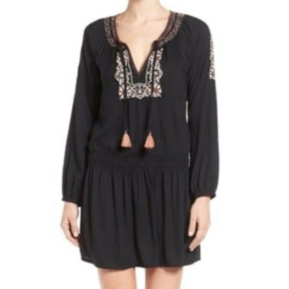 NWT Sanctuary Dress Black Freya Smocked long sleeve bohemian casual  Small - Picture 4 of 16